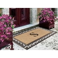thumbnail image 3 of A1HC First Impression Natural Brown Rubber And Coir Classic Paisley Border Extra-large Double door Monogrammed Doormat - 30" x 48", 3 of 10