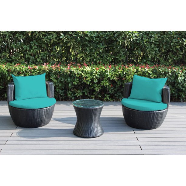 Ohana 3 Piece Outdoor Wicker Patio Furniture Conversation Set Walmart Com Walmart Com