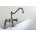 thumbnail image 3 of Kingston Brass KS3238AX Restoration 7-Inch Center Deck Mount Clawfoot Tub Faucet, Brushed Nickel, 3 of 5