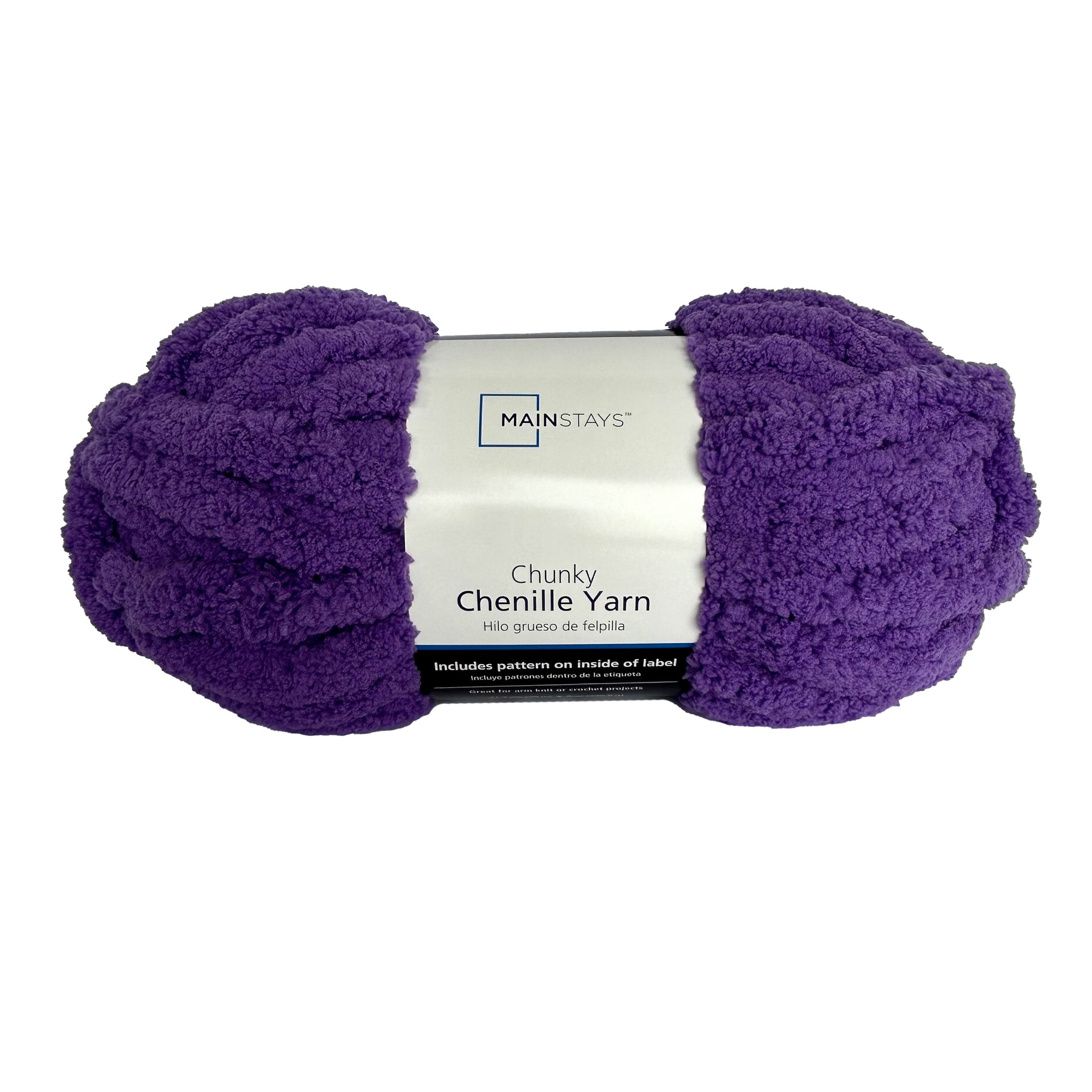 Mainstays Chunky Chenille Yarn, 31.7 yd, Bright Purple, 100