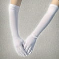 thumbnail image 5 of Long Elbow Gloves 18 inch Stretchy 1920s Opera Gloves Evening Party Dance for Women White, 5 of 5