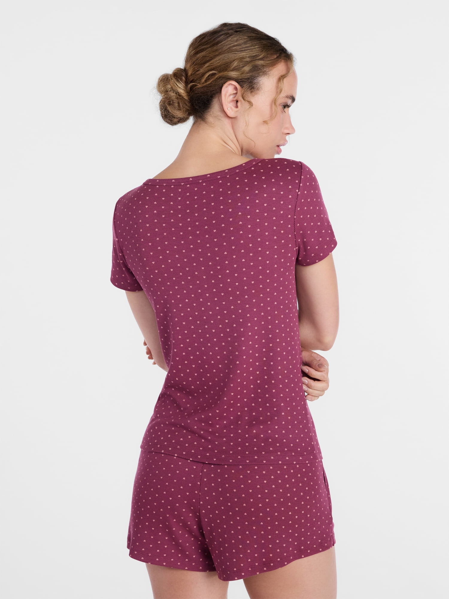 Joyspun Women’s Modal Blend Ribbed Henley Sleep Top, Sizes XS-3X