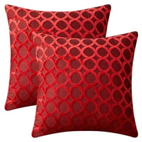 Unique Bargains 2 Pack Geometric Throw Pillow Cover for Couch Bedroom Red