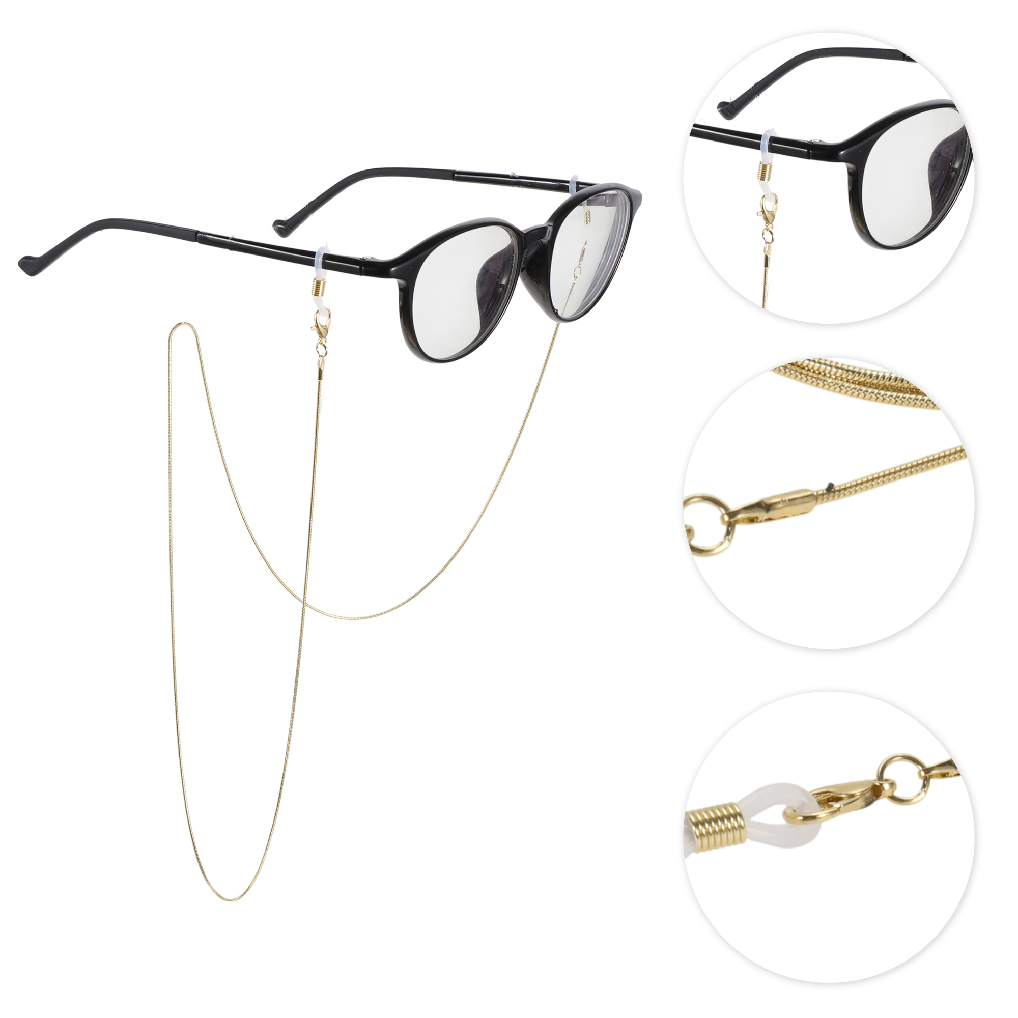 Unique Bargains Copper Snake Chain Pattern Eyeglass Chain 29.53" 1 Pc Light Gold Tone