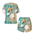 thumbnail image 5 of Lsque Starfish And Seashell Women's Short-Sleeved Pajama Set - 2 Piece Soft and Lightweight Sleepwear Set-X-Large, 5 of 9
