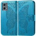 thumbnail image 2 of Designed for Moto G 5G 2023 Case Wallet,Women Flip Cover with Butterfly Emboss PU Leather Stand Credit Card Holders Slots Wrist Strap Protective Phone Case for Motorola Moto G 5G 2023 (Blue), 2 of 14