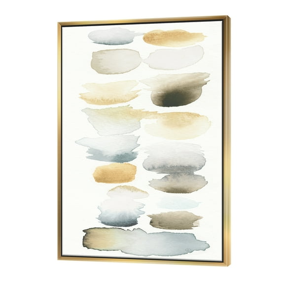 Designart ' Watercolor Geometric Swatch Element V ' MidCentury Modern Transitional Framed Canvas