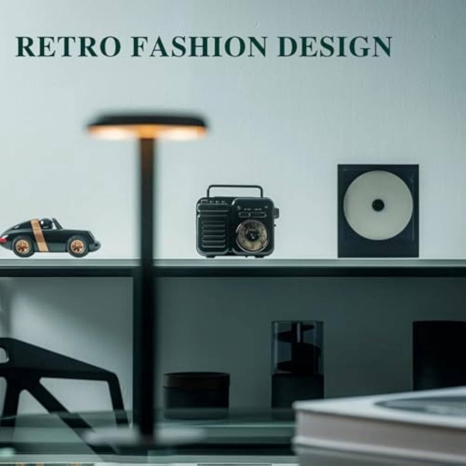 Retrowave 7-in-1 Radio, Portable Radio Rechargeable with Bluetooth/Tf/U Disk/Aux Playback, Sleep Timer, Flashlight, Sos Alarm, Suitable for Indoor Decoration, Camping (Green)