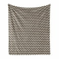 thumbnail image 1 of Chevron Soft Flannel Fleece Blanket, Simplistic Zigzags Abstract Pattern Illustration in Creative Earthy Tones, Cozy Plush for Indoor and Outdoor Use, 50" x 60", Dark Taupe Champagne, by Ambesonne, 1 of 5
