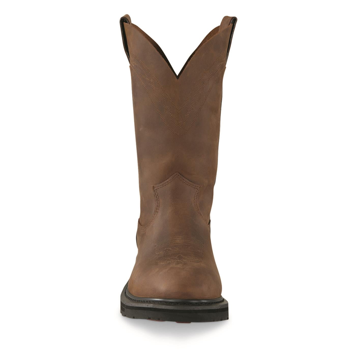 Guide Gear Men's Western Work 2.0 Pull-On Work Boots Distressed Brown 11D     (Medium)