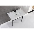 thumbnail image 2 of Kingston Brass KVPB37227W4MB Edwardian 37" Ceramic Console Sink with Brass Legs (4-Inch, 3-Hole), White/Matte Black, 2 of 8