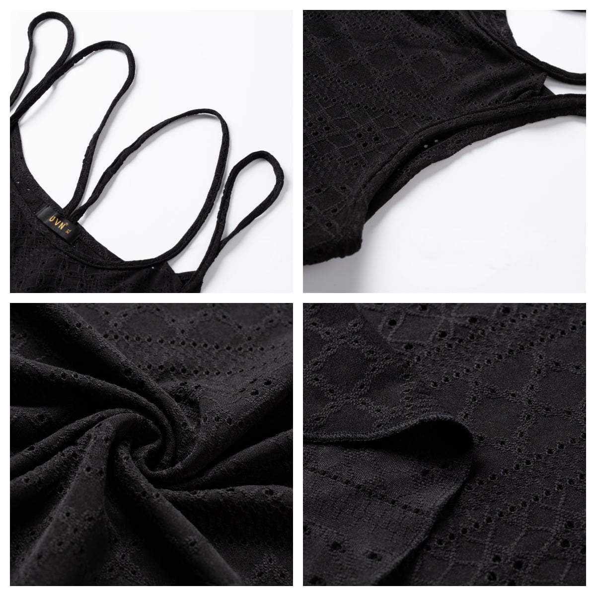 UVN Spaghetti Strap Tank Tops for Women Summer Sleeveless Tops Eyelet Embroidery Flowy Shirts Scoop Neck Loose Cami