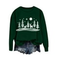 thumbnail image 3 of Christmas Sweatshirts for Women ，Womens Fall Winter Thermal Sweatshirts Round Neck Tops Long Sleeve Sweatshirt Pullover Sweater Blouses Merry Christmas Print Clothes, 3 of 5