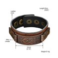 thumbnail image 5 of Mens Viking Wide Leather Bracelet Wristband Punk Alloy Bangle Adjustable Gift, 5 of 5