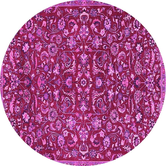 Ahgly Company Indoor Round Persian Pink Traditional Area Rugs, 6' Round