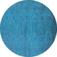 thumbnail image 1 of Ahgly Company Indoor Round Oriental Light Blue Industrial Area Rugs, 4' Round, 1 of 4