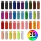 thumbnail image 4 of Eoehro Kit de hilos de coser de 72 piezas, 36 colores, 400 yardas por carrete de hilo de poliéster, bobinas preenrolladas, hilos para máquinas de coser, 4 of 7