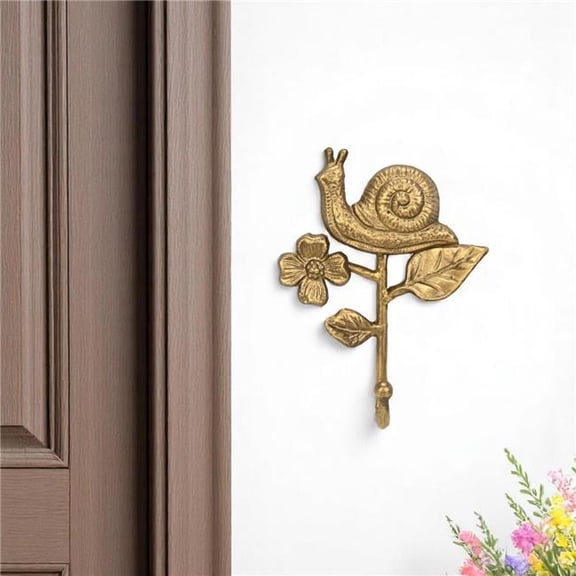HomeRoots 612071 5 in. Gold Cast Iron Snail Wall Hook