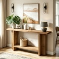 thumbnail image 3 of Fnova 59" Farmhouse Console Table, 2-Tier Narrow Entryway Table with T-Shaped Legs, Long Sofa Table for Living Room, Hallway, Foyer, 3 of 17