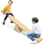 Wooden Indoor Balance Beam and Seesaw Playground, Play Gym Equipment for Toddlers