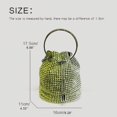 thumbnail image 4 of Mini bolso de noche para mujer, bolso de mano y monedero de diseñador de lujo, novedad de 2023, bolsos tipo cubo con cadena de diamantes de imitación brillantes y metálicos, 4 of 5