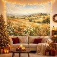 thumbnail image 3 of Wildflower Meadow Landscape with Rolling Golden Hills, Serene Vintage for Nature Lovers, Botanical Wall Decor, Housewarming Gift, Tapestry Wall Hanging for Bedroom and Living Room, 3 of 7