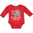 thumbnail image 3 of Inktastic Great Aunt Loves Me Elephant Boys or Girls Long Sleeve Baby Bodysuit, 3 of 5