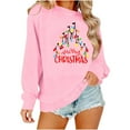 thumbnail image 5 of Christmas Trees Sweatshirt for Women Merry and Bright Christmas Shirts Xmas Holiday Party Long Sleeve Pullover Tops, 5 of 7