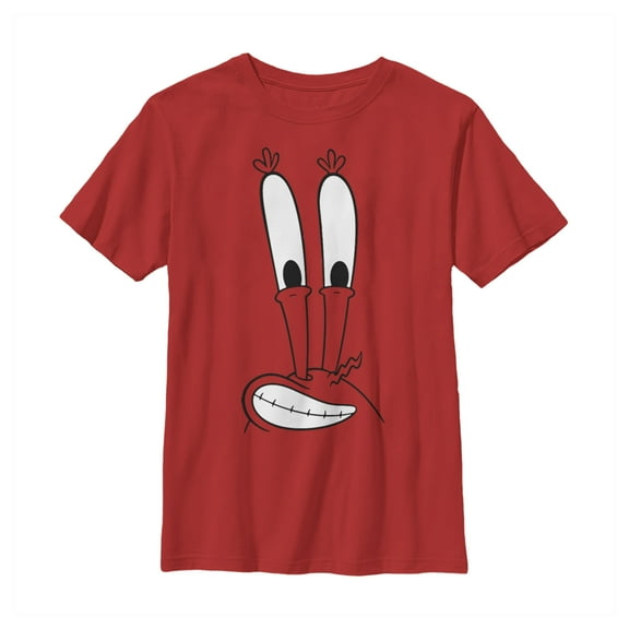Boy's SpongeBob SquarePants Mr. Krab Face  Graphic Tee Red Medium