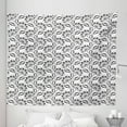 thumbnail image 1 of Black and White Tapestry, Monochrome Floral Composition in Hand-drawn Style with Curly Details, Fabric Wall Hanging Decor for Bedroom Living Room Dorm, 5 Sizes, Black and White, by Ambesonne, 1 of 1