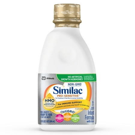 Similac Pro-Sensitive Infant Formula with 2'-FL Human Milk Oligosaccharide (HMO) for Immune Support, Ready to Feed, 32 fl oz
