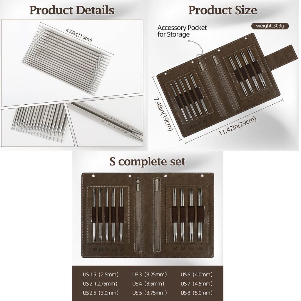 Portable Detachable Circular Knitting Needle Stainless Steel for Easy Storage