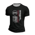 thumbnail image 4 of America 250 Years T Shirts for Men 1776-2026 American Flag Print Short Sleeve Crew Neck Tshirt Moisture Wicking Relaxed Fit Comfy Workout T Shirts, Black, #01 Black, 4 of 5