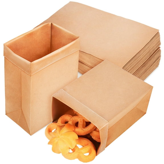 MUSEYA 120Pcs Brown Kraft Paper Bags for Snacks and Treats in