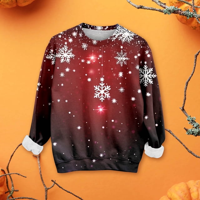 Christmas Sweatershirts For Women 2025 Crew Neck Winter Holiday Cute Pullovers