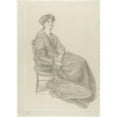 thumbnail image 2 of Dante Gabriel Rossetti 11x14 Black Ornate Wood Framed Double Matted Museum Art Print Titled: Mrs. William Morris Seated in Chair (1870), 2 of 5