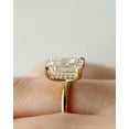 thumbnail image 3 of Jewelerix Double Prongs Emerald Cut Wedding Ring 10K Vermeil Yellow Gold Engagement Ring Hidden Halo Moissanite Diamond Anniversary Ring, 3 of 6