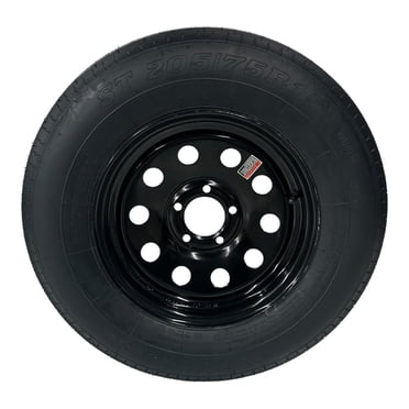 2 Free Country Trailer Tire Assemblies – ST205/75D15, 6-Ply, Black Mod Rim, 5 Lug On 5