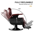 thumbnail image 5 of Artist Hand Heavy Duty Reclining Barber Chair Salon Hair Stylist Tattoo (Burgundy), 5 of 7
