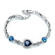 thumbnail image 1 of Brazalete de cristal azul Sonducket con cadena de mano de circón y dijes de amor, 1 of 6