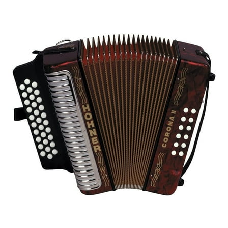 Hohner 3500FR Corona II Diatonic Accordion (FBEb Keys, Pearl Red)