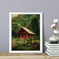 thumbnail image 2 of Tropical Jungle Cabin Retreat, 5 x 7 White Framed Print Sign Easy Installation | Forest and Trees | Stylish Modern Decoration For The Home and Officer, 2 of 4