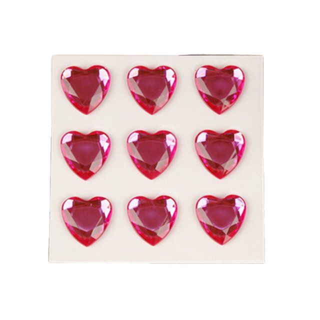 Inteprter 10 hojas de pegatinas de diamantes de imitación, calcomanías acrílicas de mano para niños, estudiante tridimensional DIY, amor, corazón, Artesanía Color durazno Inteprter HA062097-14B