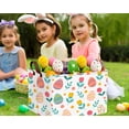 thumbnail image 7 of NIETEIN Cute Easter Basket Large Canvas Personalized Rabbit Design for Kids (Flower Easter Egg), 7 of 7
