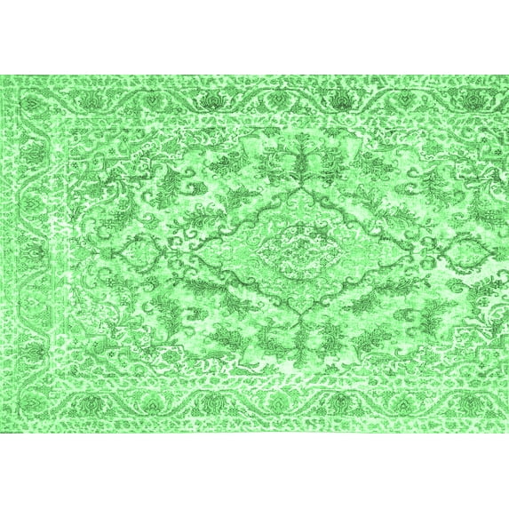 Ahgly Company Indoor Rectangle Persian Emerald Green Traditional Area Rugs, 7' x 9'