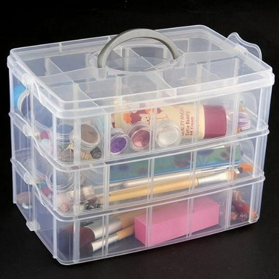 Minkissy Women Storage Case Box Holder Organizer Container Plastic 1 Set White
