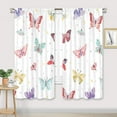 thumbnail image 2 of Colorful Butterfly Curtains 42Wx63H Inch Rod Pocket Cartoon Cute Moth Insects Aesthetic Lovely Modern Pretty Art Printed Kids Girls Living Room Bedroom Window Drapes Treatment Fabric 2 Panels, 2 of 4