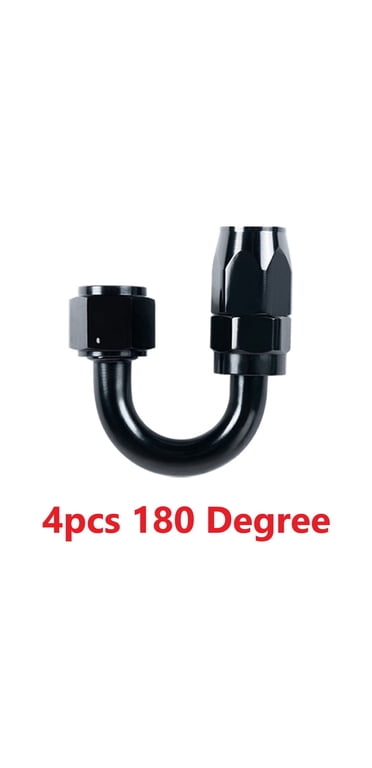 Emusa AN-10 AN10 180° Swivel Fuel & Oil Hose End Adapter – Black, 644558194134