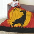 thumbnail image 3 of LNWH Deer Standing Sunset Illustration Pattern Throw Blanket, Flannel Sofa Blankets for All Seasons, 80"x60", 3 of 8