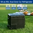 thumbnail image 2 of 58 Qt Dual Zone Car Fridge Freezer Portable Refrigerator Cooler with 2 Wheels, 2 of 10